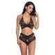 thumbnail image 2 of Conjunto de ropa interior de malla de encaje para mujer Lencería sexy Ropa de dormir Ropa de dormir, Negro, L seitruly XX000073-10, 2 of 7