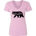 thumbnail image 3 of Inktastic Montana Black Bear Silhouette Women's V-Neck T-Shirt, 3 of 5