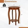 thumbnail image 3 of Gymax Table d'Appoint Ronde à 2 Niveaux Étroite pour Canapé, Table de Chevet Latérale avec Tablette de Rangement et Pieds en Bois, 3 of 9