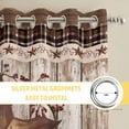 thumbnail image 6 of Texas Star Vintage Kitchen Curtains Window Panels, Brown Retro Art Red Berry Wooden Insulated Window Treatment Curtain, Grommet Curtains for Bedroom/Living Room/Bathroom, 2 Piece 52"Wx72"L, 6 of 8