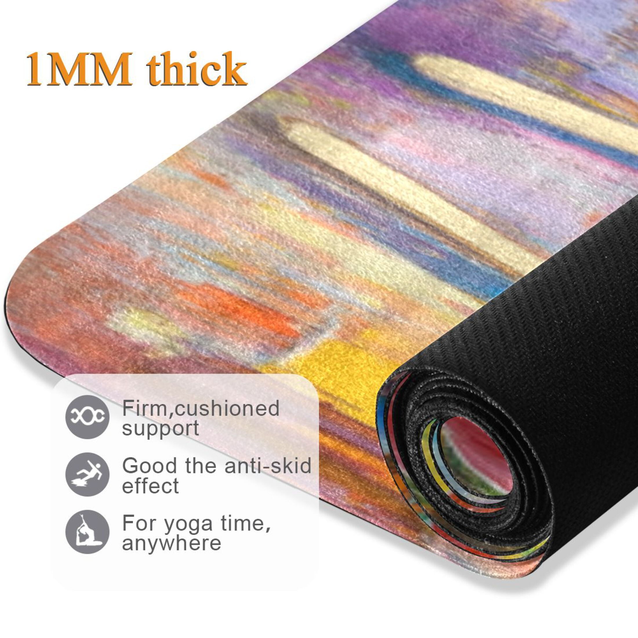 BZSMCE Yoga Mat Women Fitness Mat Colorful Love Pattern