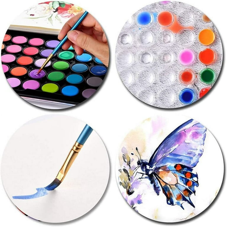 .com: Watercolor Set for Adults with 48 Premium Paints, Water Color  Paint Set Includes 2 Artist Brushes, Palette, 140lb/300G Watercolor Paper  Pad and Watercolor Painting eCourse, Travel Watercolor Set : Arts, Crafts