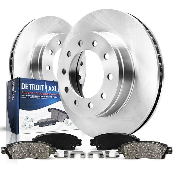 Detroit Axle - Rear Brake Kit for 2003-2011 Lincoln Town Car, Disc Brake Rotors Ceramic Brakes Pads 2004 2005 2006 2007 2008 2009 2010 Replacement