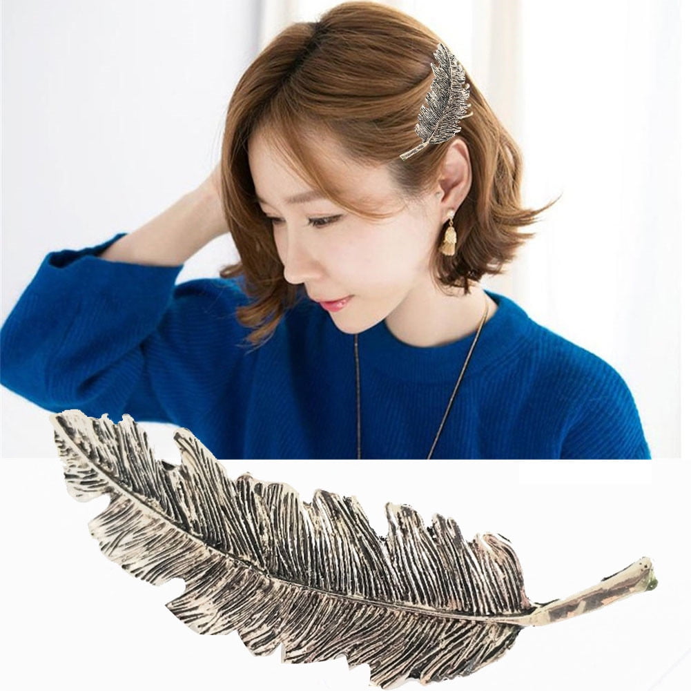 feather barrette hair clip