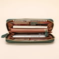 thumbnail image 2 of Unisex Anti-Degaussing Zipper Clutch Coin Purse Wallet, Brown, 2 of 14