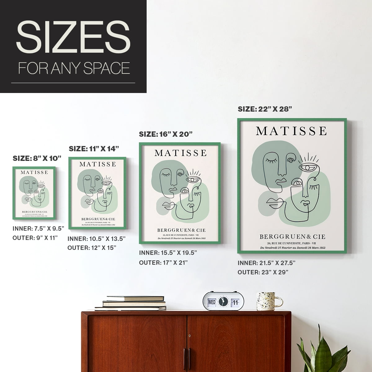 Matisse CLXXIX Framed Print in Green Solid Wood 8 x 10 Framed Print