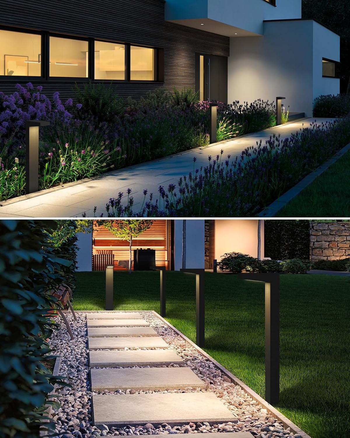 SUNVIE Low Voltage Pathway Lights Wired 5W LED Outdoor Landscape Lighting for Garden Walkway, 4 Pack