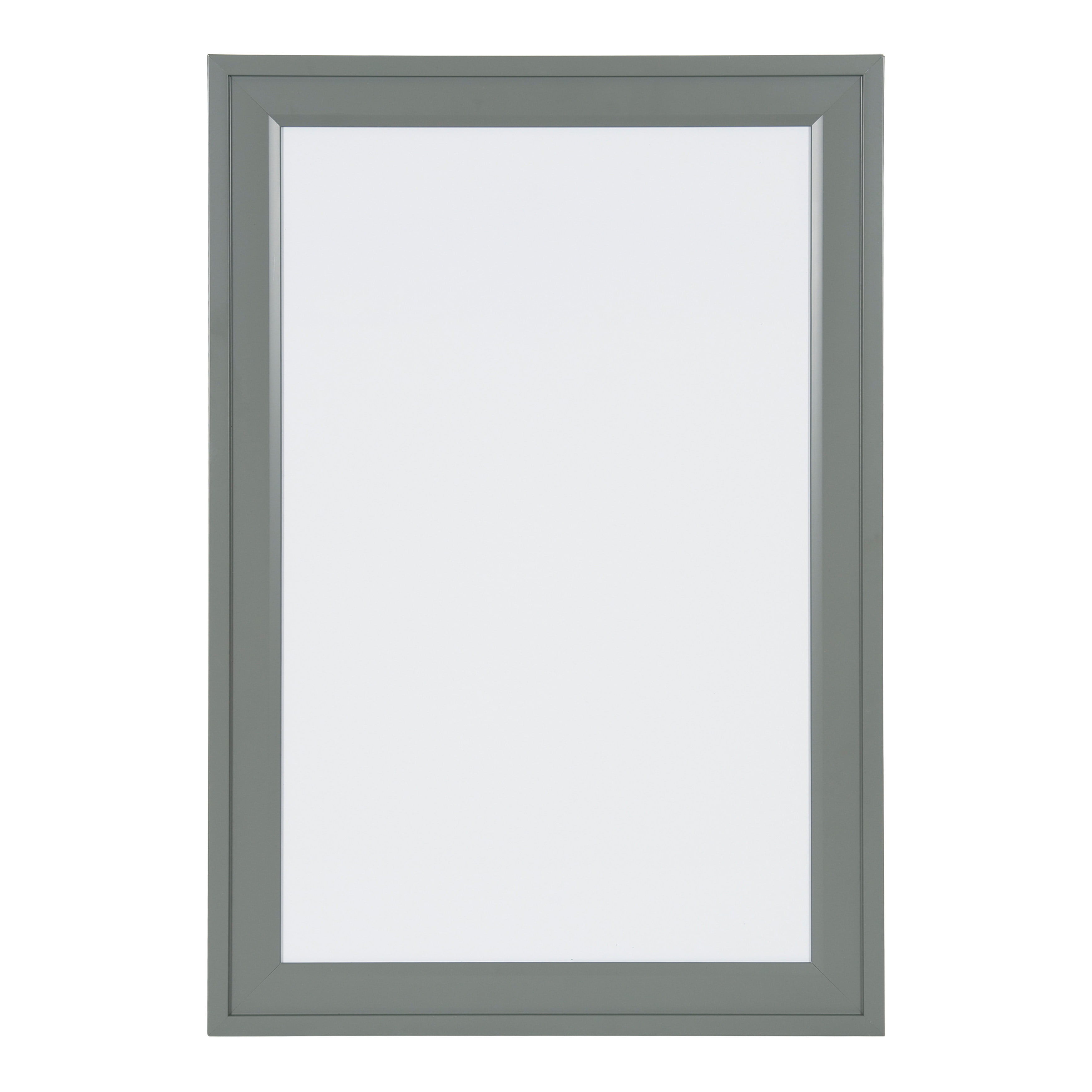 DesignOvation Bosc Decorative Framed Dry Erase Board, Gray, 18