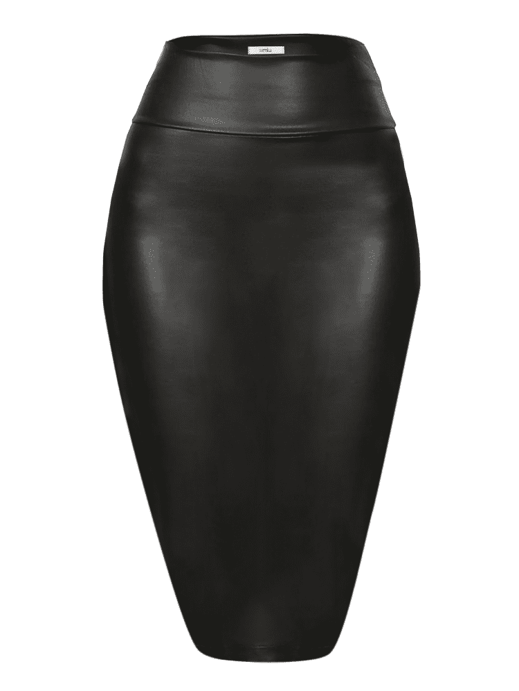 white leather bodycon skirt