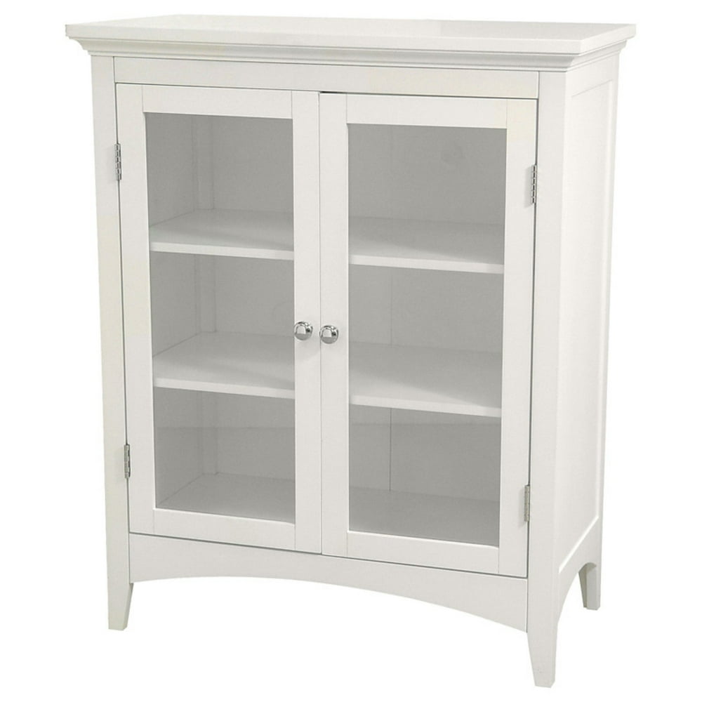 Elegant Home Fashions Madison Bathroom Storage Floor with Glass