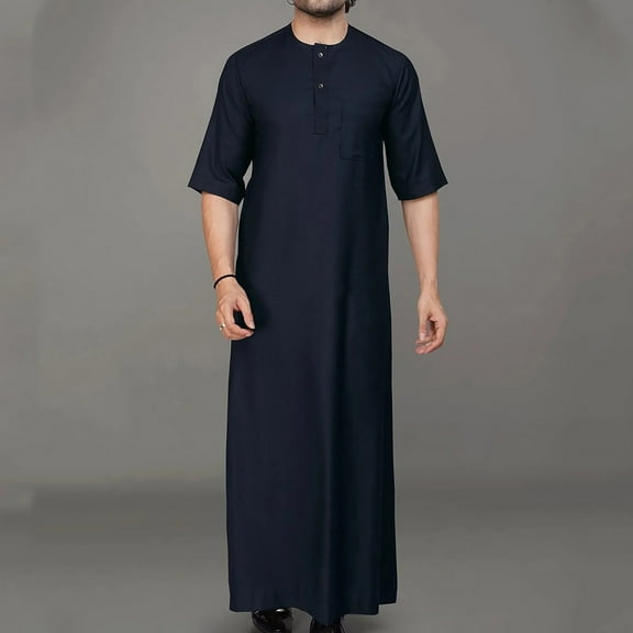 ZZHZGZ Late July Linen Clothes for Men New Men's Arab Casual Short Sleeve Loose Robe Late July Graphic Tees Men Vintage Xl