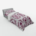 thumbnail image 3 of Ambesonne Sugar Skull Bedding Set 4 Pcs, Maroon Motif Flowers, Queen, Fuchsia Cream, 3 of 3