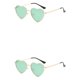 thumbnail image 1 of Guardurnaity Gafas de sol en forma de corazón, montura de metal dorado y lentes Tac para protección solar elegante, gafas de sol verdes verde 2Conjunto, 1 of 6