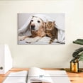 thumbnail image 3 of Elephant Stock Cozy Dog And Cat Wall Art - Horizontal Canvas Wall Art - Living Room Wall Decor - Animal Canvas - Gray And Beige Decor - 12" x 8", 3 of 8