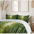 thumbnail image 6 of Ambesonne Forest Duvet Cover Sets, Summer Trees Upward View, 2-Queen, Fern Green and Yellow, 6 of 7