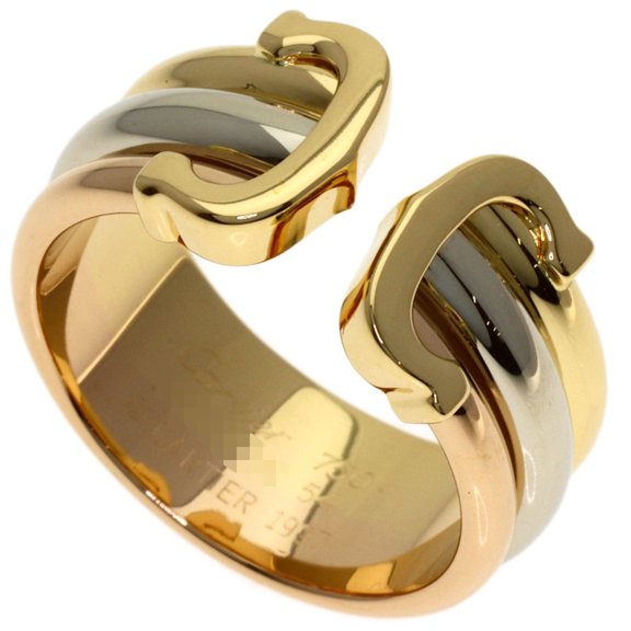Pre-Owned Cartier 2C Ring #54, Ring, 18K Yellow Gold/18K White Pink Gold, Women's, CARTIER