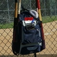 thumbnail image 5 of Baseball Backpack with Cleat/Shoe Compartment | Large Capacity | 19.5" T x 14" W x 7.5" D | Holds 4 Bats | External Helmet Storage | 3 Extra Zipper Pockets for Sunglasses, Seeds, Gum, Cell Phone, 5 of 8