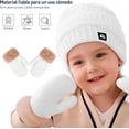 thumbnail image 4 of Juego de Gorro, Bufanda y Guantes de Invierno Bluelander, a Prueba de Viento, Blanco, 4 of 4
