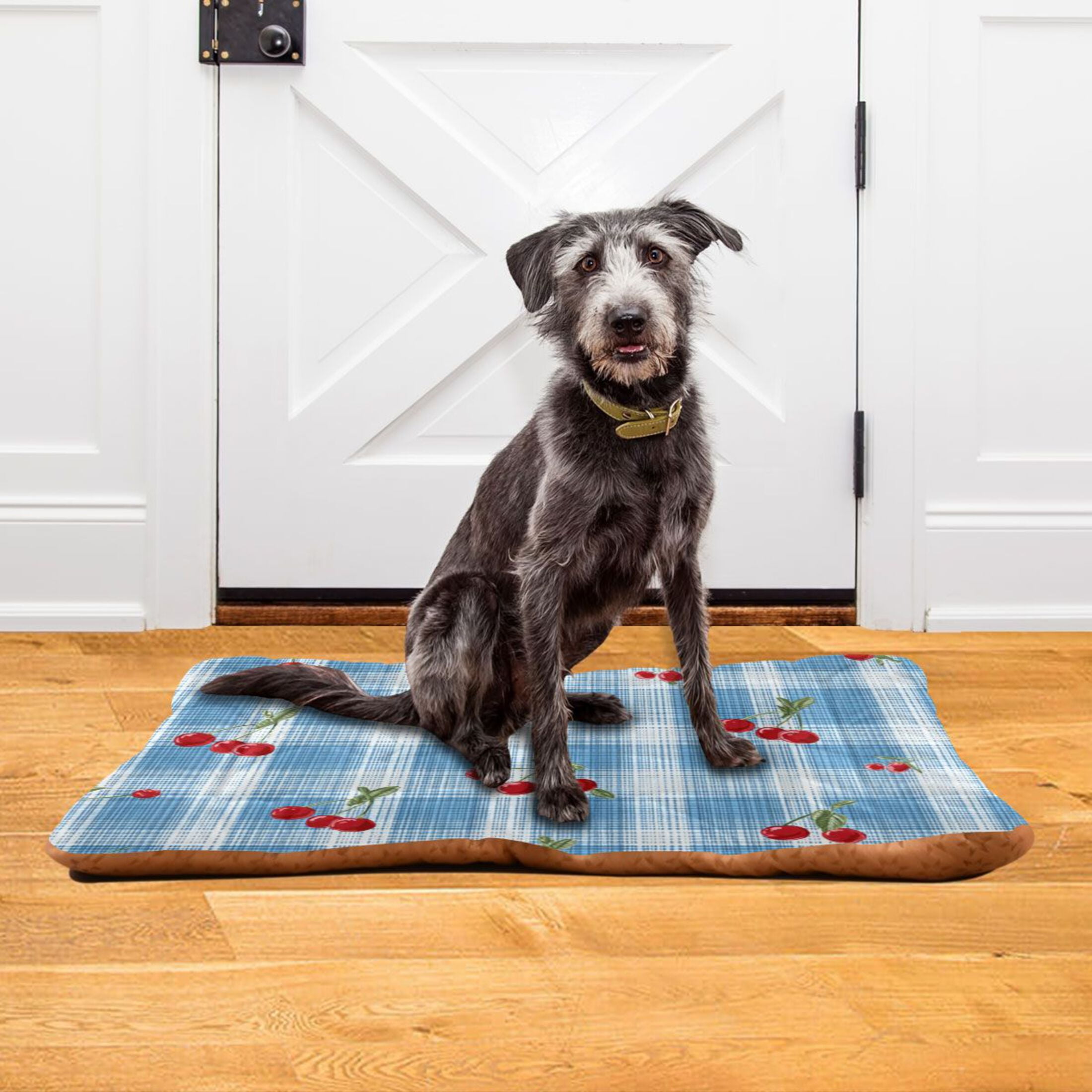 Cozy Mat Pet Bed Indoor Outdoor Warm Soft For Cat Dog Puppy(S/M) Small Red Cherries
