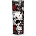 thumbnail image 4 of Halloween Tumbler Gift 20oz For Women Men Adults, Horror Tumbler, Halloween Decorations Indoor Outdoor (Black Rose Skeleton Tumbler), 4 of 6