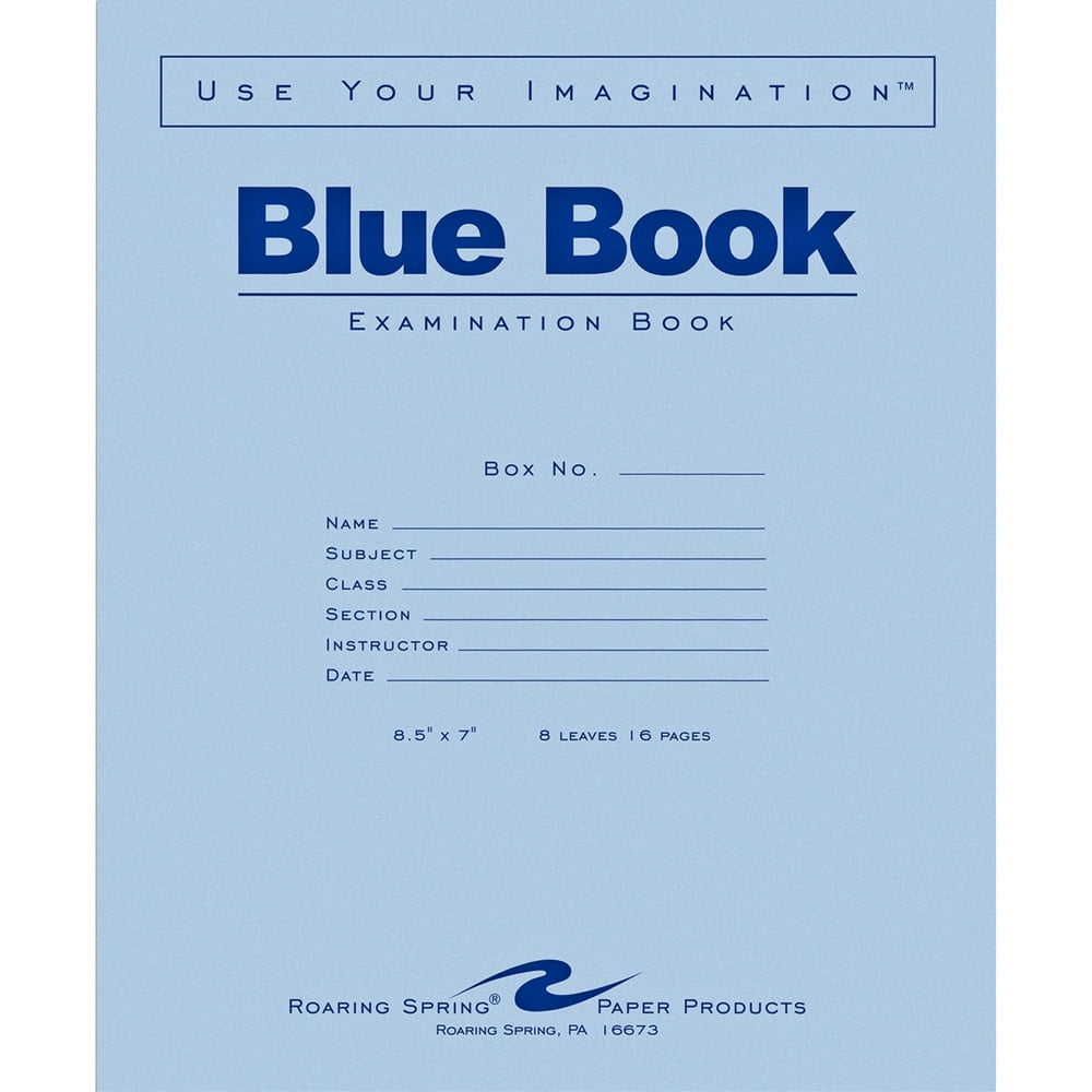 Roaring Spring, ROA77512, Blue Book 8sheet Exam Booklet, 50 / Pack