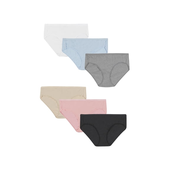 Hanes Womens Signature Cotton Breathe Hipsters 6-Pack, 6, Assorted