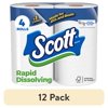 (12 pack) Scott Rapid-Dissolving Toilet Paper for RVs & Boats, 4 Double Rolls