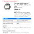 thumbnail image 2 of Lower Intake Manifold Gasket Set - Compatible with 2000 - 2005 Chevy Impala 2001 2002 2003 2004, 2 of 2