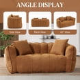 thumbnail image 5 of WIILAYOK Chenille Bean Bag Sofa Chair, Cute Loveseat Sofa Couch with Two Pillows and Petal Backrest for Living Room Bedroom, Yellow, 5 of 8