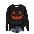 thumbnail image 2 of Sakmal Holiday No Hoodie Womens Sweatshirts Trendy Pumpkin Halloween Black Sweatshirts Soft Fall Clothes 2025, 2 of 5
