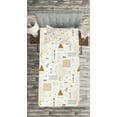 thumbnail image 3 of Ambesonne Indie Quilted Bedspread Set 2 Pcs, Memphis Geometric, Twin Size, Ginger Black White, 3 of 3