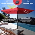 thumbnail image 2 of Yescom 10x10Ft LED Light Patio Umbrella Solar Power 8-Rib Crank Tilt for Outdoor Yard Garden, USB Port PA Coat, 2 of 11
