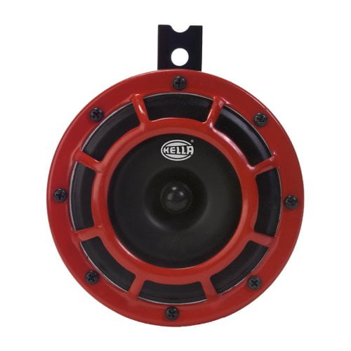 HELLA H31631021 Supertone 12V High Tone Horn with Red Protective Grill Single Horn