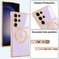 thumbnail image 4 of for Samsung Galaxy S23 Ultra Magnetic Phone Case Luxury Plating Cute Love Heart [Compatible with Magsafe] Slim Fit Shockproof Full Body Protective Case for Women Girls-Purple, 4 of 6