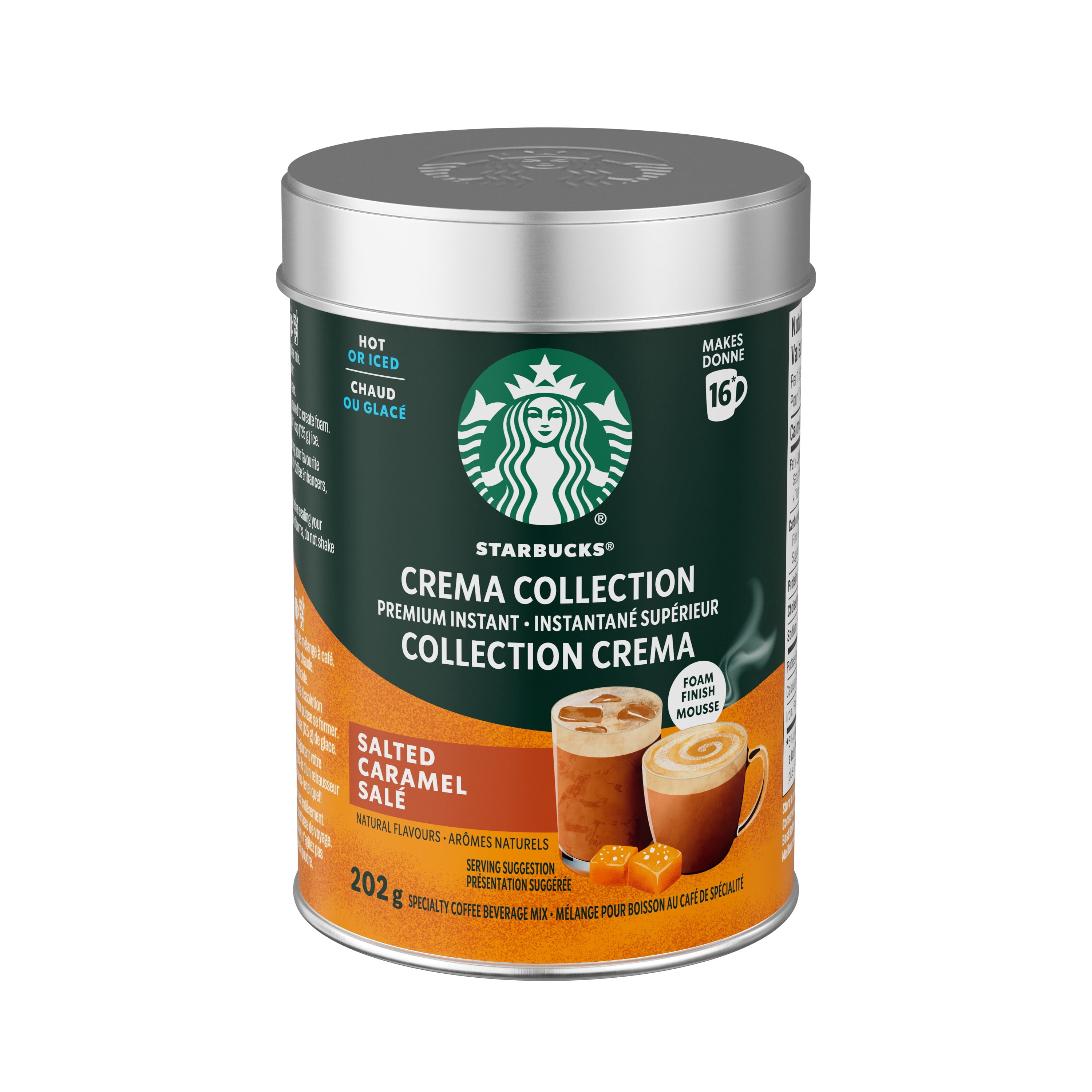 Starbucks Crema Collection Salted Caramel Premium Instant Coffee Mix, Enjoy Hot or Iced