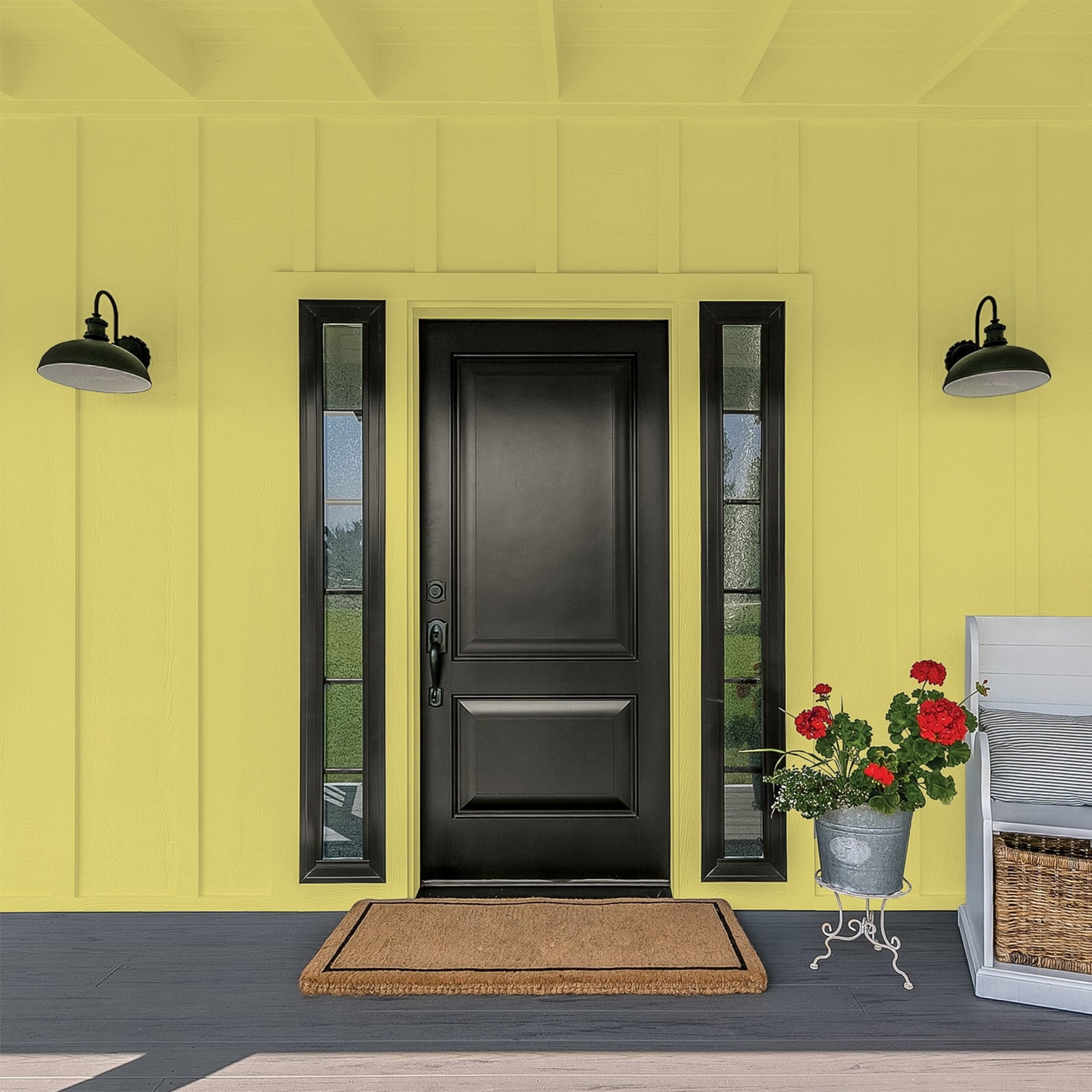 Glidden One Coat Secret Safari / Green Flat Exterior Paint with Primer, 1 Gallon