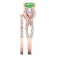 thumbnail image 3 of Clara Pucci 14K Rose Gold 1.925 Simulated Green Diamond Engraveable Engagement Ring + Wedding Band Set, 3 of 7
