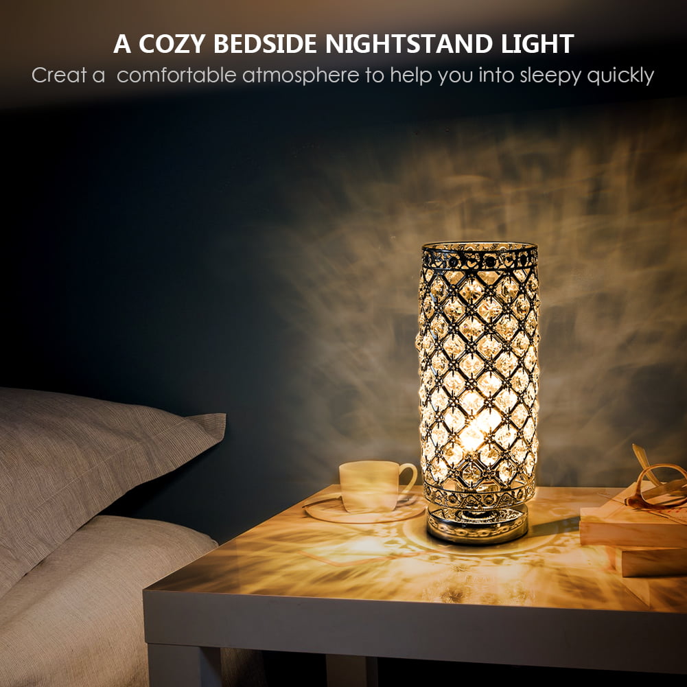 Crystal Table Lamp Bedside Nightstand Desk Reading Lamp Bedroom Living Room