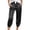 Dark Gray, variant on Aihuaihua Womens Satin Silky Capri Pants Summer Tapered High Waist Elastic Cropped Trousers Beach Vacation Clothes Red XL