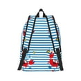 thumbnail image 3 of Balery Red Funny Crab on Blue Stripe Vintage Canvas Backpack for Men and Women - Large Capacity, Durable Travel Laptop Bag for School, Work, Hiking, and Outdoor Activities, 3 of 7