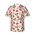 thumbnail image 4 of Wukai Strawberries And Leaf Men's Hawaiian Shirt Short Sleeve Casual Button Down Summer Beach Aloha Shirt Tropical Print Holiday Party, 4 of 8