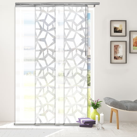 Domovina 4 Panel Track Vertical Blinds, Adjustable 48-88"W x 116"H - Splinter/Kindal
