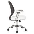 thumbnail image 3 of Screen Back Chair  in White Faux Leather with Chrome Padded Arms, 3 of 5