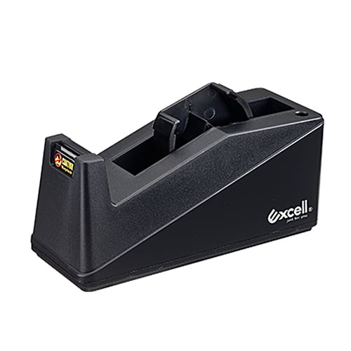 Excell Desk Tape Dispenser [Dual Core] (ET-19125): 1 in. width (Black)