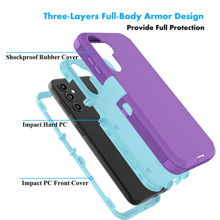 For Samsung Galaxy A14 5G Case ,Sturdy Phone Case for Galaxy 14 5G 6.6 inch  ,Takfox Shockproof Protection Heavy Duty Armor Hard Plastic & Rubber Rugged  Bumper 2-in-1 Case Cover ( Blue ) 