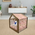 thumbnail image 3 of Valentines Pet House, Teddy Bears Celebrating Your Happy Valentines Day Cakes Balloons, Outdoor & Indoor Portable Dog Kennel with Pillow and Cover, 5 Sizes, Coral Brown Peach, by Ambesonne, 3 of 5