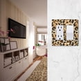 thumbnail image 5 of Yayeee Rocker Switch Wall Plate 2-Gang 4.7"x4.6" Home Decorative Outlet Cover, Brown Floral Leopard Pattern, 5 of 6