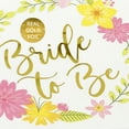 thumbnail image 5 of Koyal Wholesale Paper Napkin Floral Wreath, Gold Foil Bride To Be, 6.5-inch, 50-Pack, Luncheon Napkin Dinner Napkin, 5 of 5