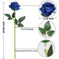 thumbnail image 3 of HCTSHG 24 PCS Blue Artificial Flowers Blue Roses with Stems Silk Roses Fake Flowers Bouquet for Wedding Centerpiece Table Vase Home Kitchen Garden Party DIY Decor ﻿, 3 of 7