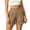 Brown, variant on Womens Summer Solid Color Shorts Stylish Button Pleated Mid-Thigh Length Shorts Lightweight Comfort Elastic Waistband Wide Leg Shorts Relaxed Loose Fit Beach Shorts with Pockets 2XL